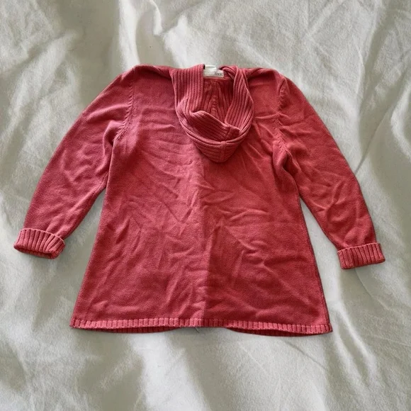 Sag Harbor Pink Hooded Cardigan Sweater - Picture 2 of 3
